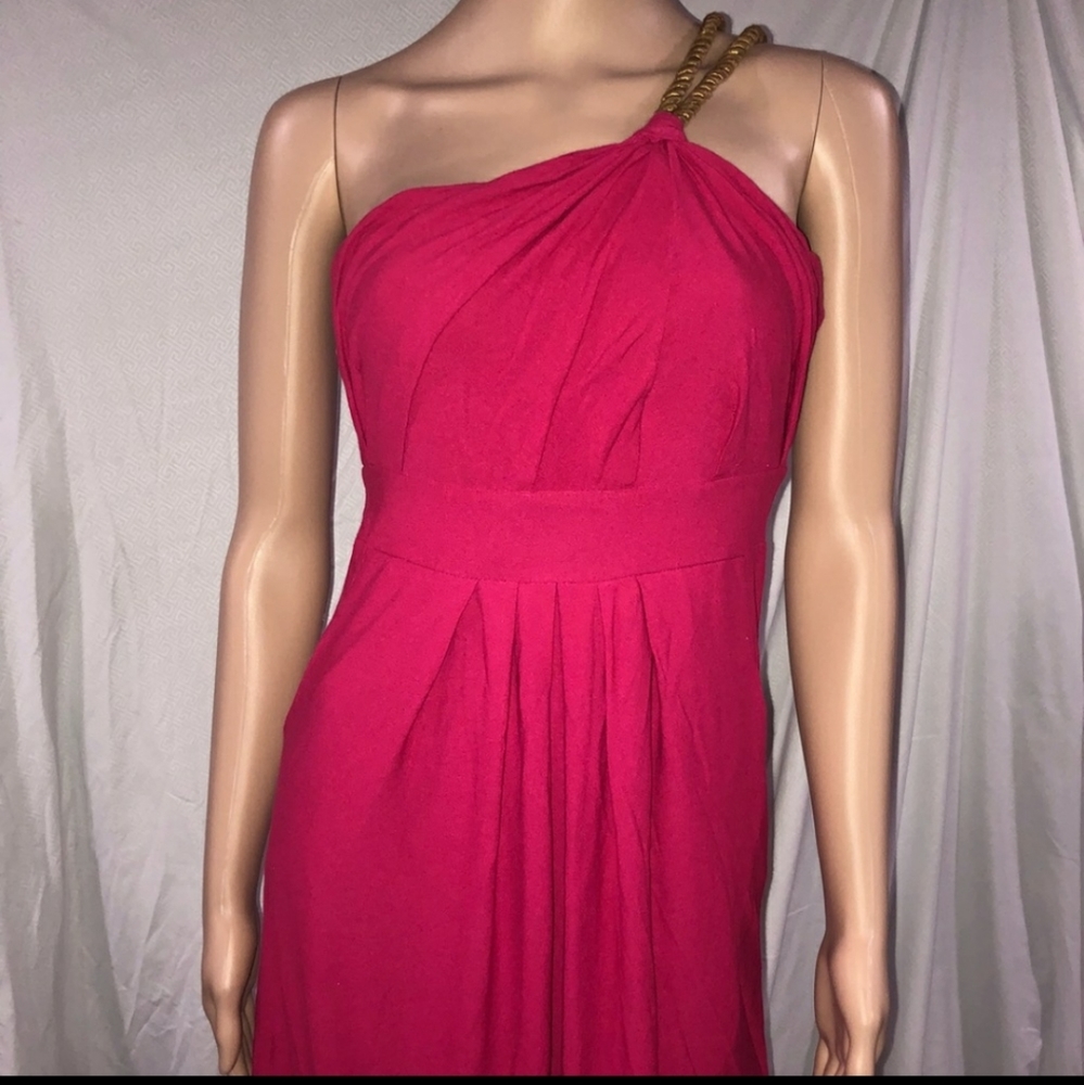 GUC T-BAGS One Shoulder 2 Ropes Pink Dress Sz Xs